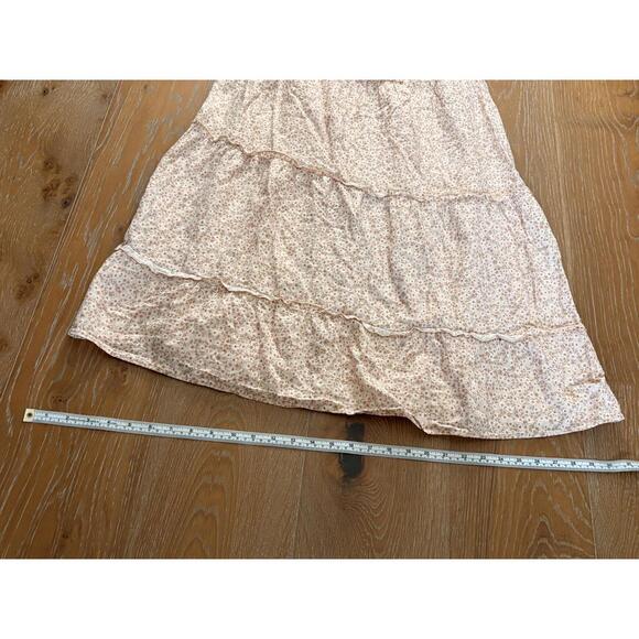 Show Me Your MuMu Cream Floral Puff Sleeve Maxi Dress 100%Cotton US Small - Picture 5 of 8